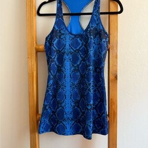 Lululemon Athletica Blue Snake Patterned Tank Top